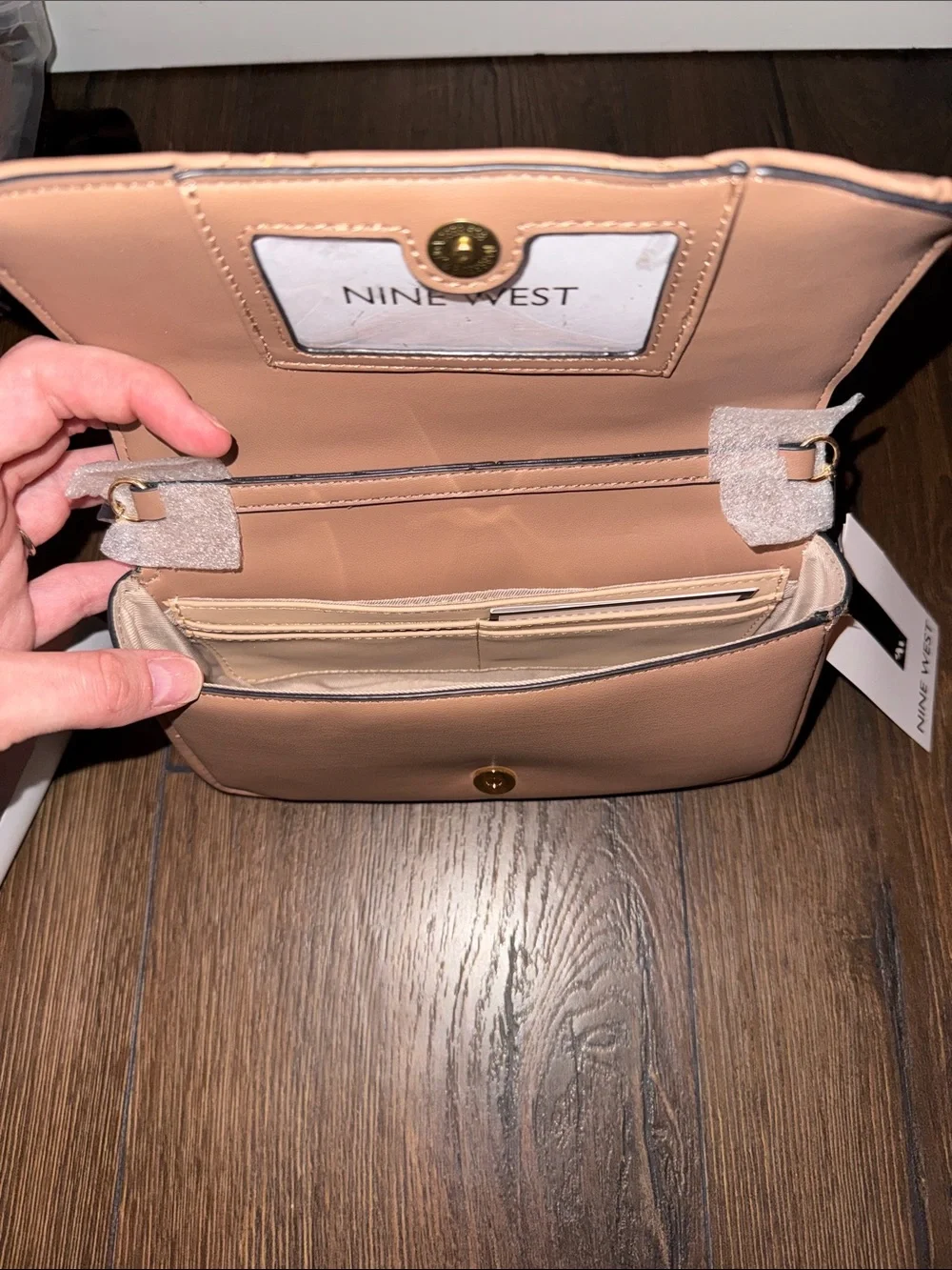 Nine West Quilted Nude Pink Crossbody Bag